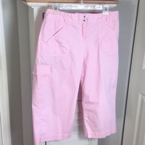 Izod stretch cropped GOLF capris pant pink 10